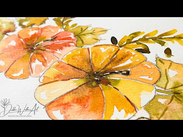 Watercolor pumpkins everyone will love~  You too Beginners, so easy