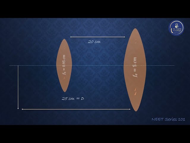 In a compound microscope the objective and the eye  piece have focal lengths of 0