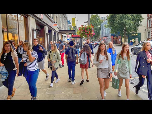 Walking in London Kensington High Street from Holland Park - Sept 2021[4K HDR]