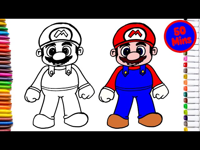 How to DRAW cute MARIO 🪠🍄👸🐢| SUPER MARIO BROTHERS | Step by Step | Easy drawing for kids 🌈 🌈