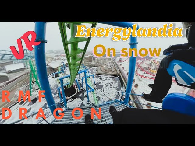 RMF Dragon On Snow VR 360 Video  Front Seat POV Energylandia #insta360 #energylandia #rollercoaster