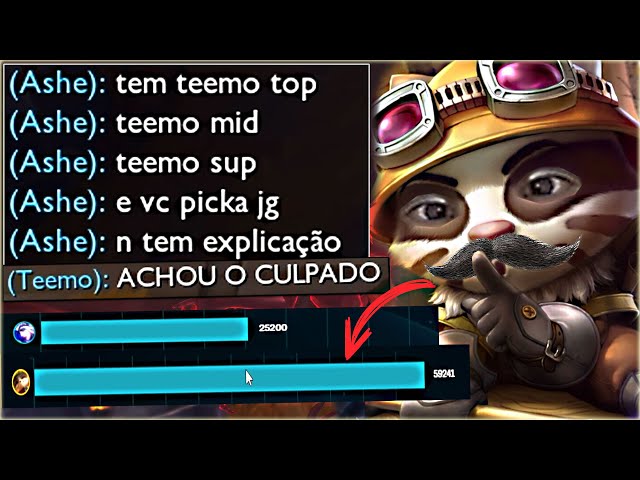 TEEMO COGUMELO NUCLEAR CALANDO A BOCA DO FALADOR QUE RECLAMOU DO PICK