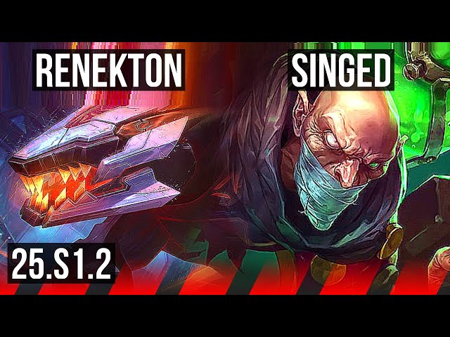 RENEKTON vs SINGED (TOP) | 6 solo kills, 14/2/4, Legendary | KR Master | 25.S1.2