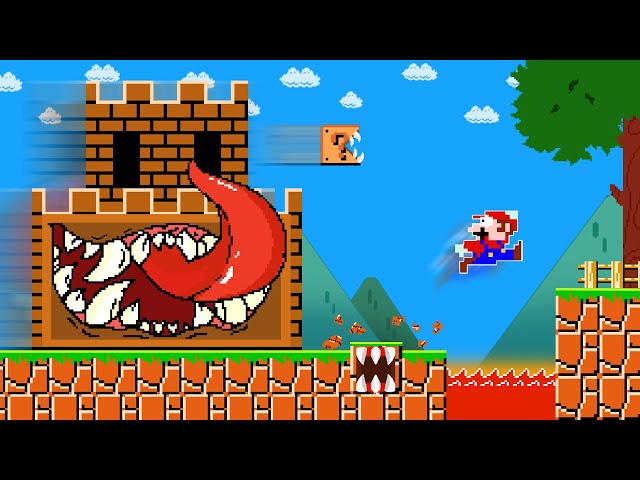 Super Mario Bros. What if everything mario Jumps on turn into Monster | MAPIX Mario Run