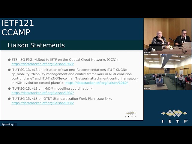 IETF 121: Common Control and Measurement Plane (CCAMP) 2024-11-08 09:30