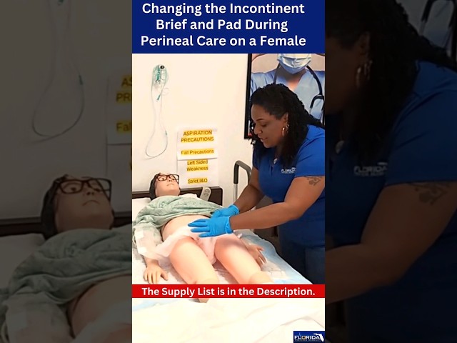 Cleaning a Female Resident and Changing the Adult Diaper and Bed Pad