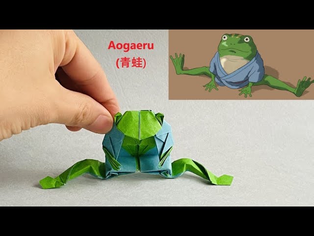 How to make Origami frog from "Spirited away", step by step tutorial