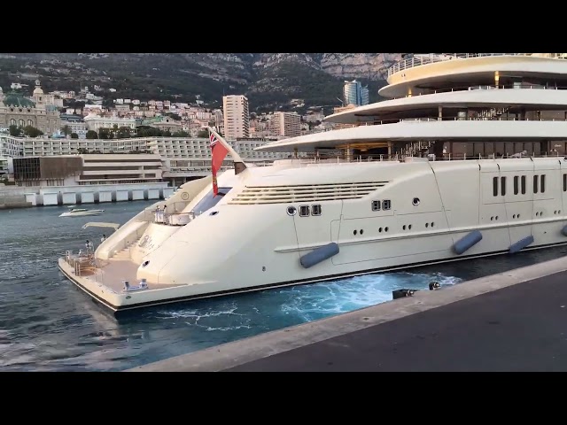 Mega Yacht Dilbar leaving Monaco