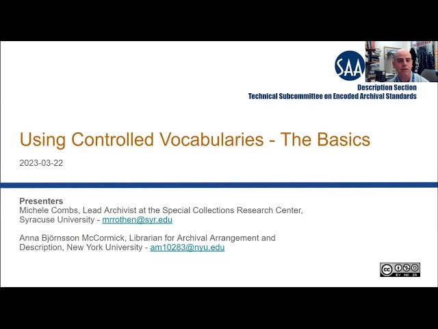 Using Controlled Vocabularies -- The Basics (2023-03-22)