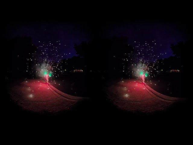 [VR180] Fountain (Fireworks) Up Close!