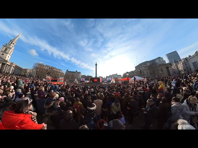 Chinese New Year 2023 Year of the Rabbit. Short walk through Trafalgar Square 360 video