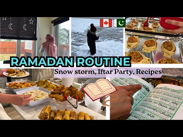 Sehri to Iftar Routine w/2 Kids in Canada ~Iftar Parties with Friends & Family ~Chicken Boats Recipe