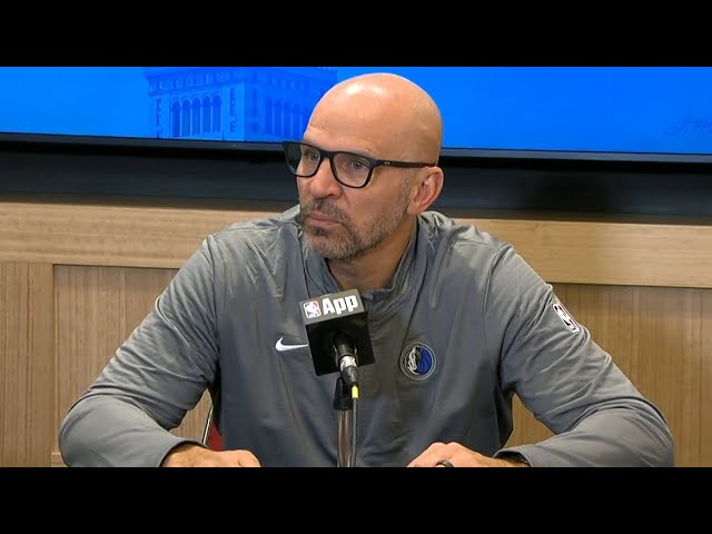 Jason Kidd speaks to the media after Luka Doncic trade