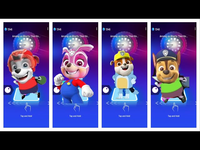 MARSHALL 🆚 SKYE 🆚 RUBBLE 🆚 CHAES PAW PATROL TILES HOP EDM RUSH GAME 🎮🎯