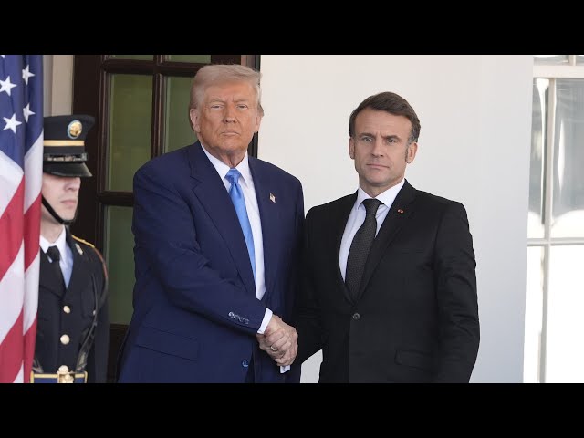 Trump and Macron continue 'bizarre' handshaking ritual