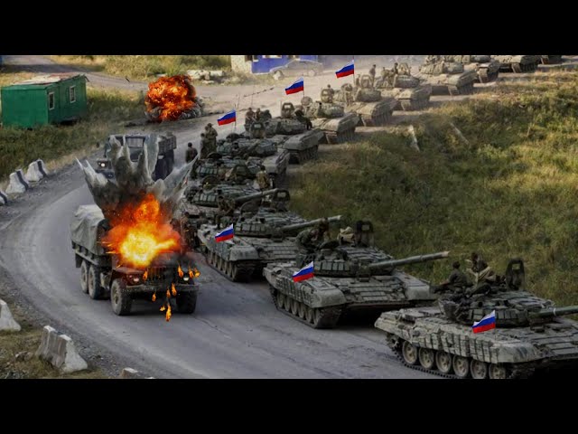 1 minute ago! Ukrainian missiles destroy Russian tank convoy in massive ambush - ARMA 3