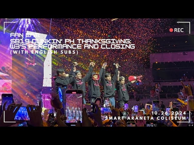 FAN CAM w/ ENG SUB : Day 1, Part 6- SB19 Dunkin’ PH Thanksgi𝗩𝗜ng - W3, Closing Speech, Fan Service