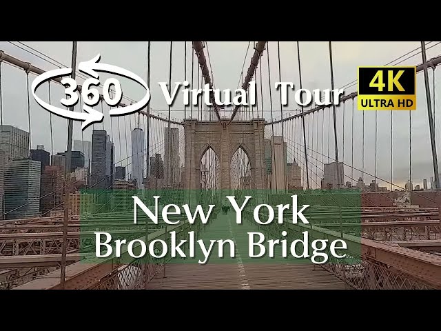 ⁴ᴷ 360° Brooklyn Bridge NYC morning virtual walking tour 12/15/2022 before New York Christmas