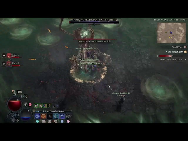 Diablo 4 wandering death boss fight and clearing some dungeons