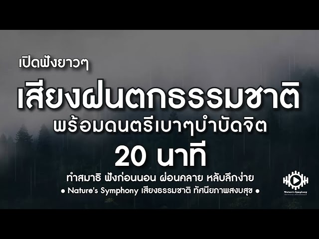 Nature's Symphony เสียงฝนตกธรรมชาติ พร้อมดนตรีบำบัดเปียโน ผ่อนคลายจิต หลับลึก นอนสบาย ใน 20 นาที