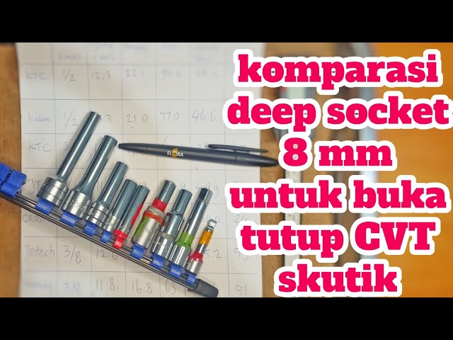 🧰Komparasi kunci sok socket 8 mm untuk akses bak CVT skuter / motor matic KTC 1/2" vs 3/8" vs 1/4"