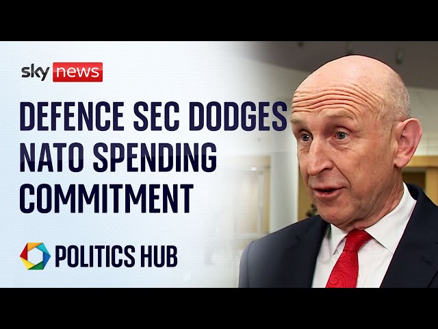 John Healey refuses to say whether UK should boost military spending above 2.5%