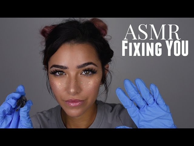 ASMR Fixing You Whispered Roleplay (Gloves sounds, Face Brushing, Scratching sounds and +)