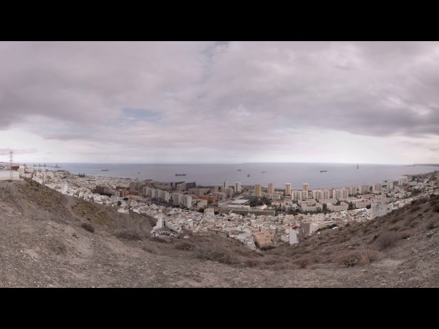 360 video: Landscape view of Las Palmas, Gran Canaria, Spain