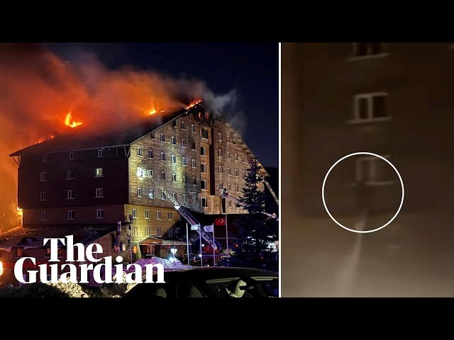 Turkey hotel fire: guests climb out window using bed sheets