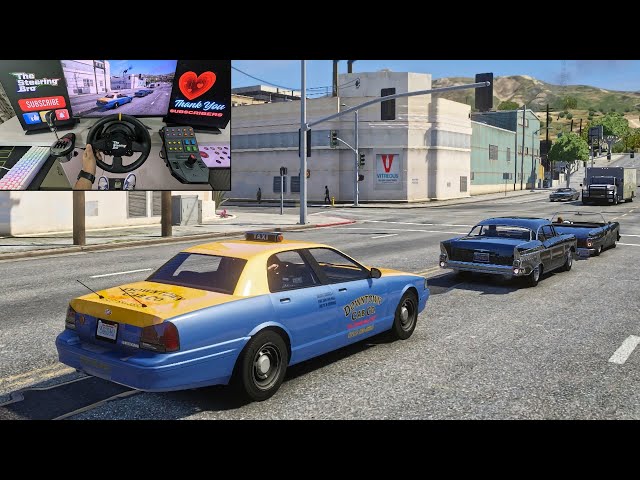 GTA 5 - Working as a TAXI Driver | Steering Wheel Gameplay