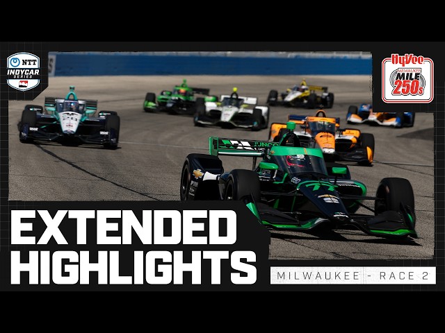 INDYCAR SERIES Official Extended Highlights | 2024 Hy-Vee Milwaukee Mile 250s - Race 2