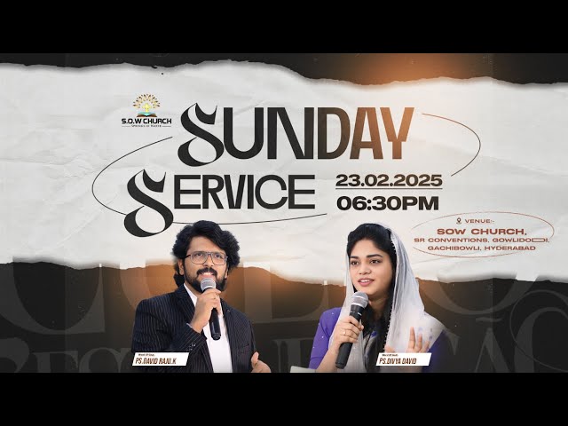 Sunday Evening Worship || 23rd Feb 2025 || Ps.Divya David || Ps.David Raju || #sundayservice #live