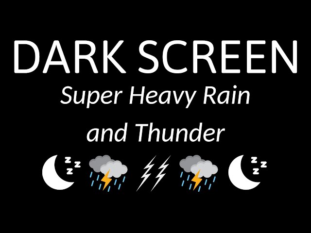 Within 3 Minutes Help You Sleep Instantly with Heavy Rain & Thunder Sounds Black Screen Relax, Study