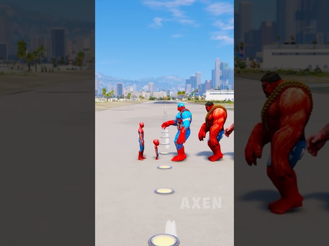 RANDOM SPIDER-MAN VS CAPTAIN-HULK RED SUPERHEROES BATTLE WHO IS STRONGEST #shorts