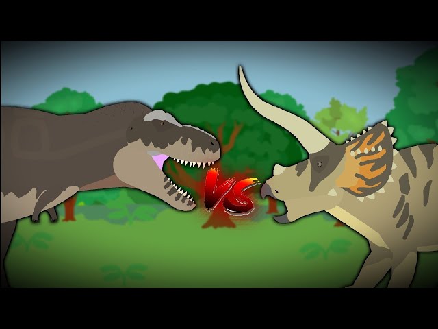 Scotty Tyrannosaurus Rex vs Yoshi Triceratops Animation ( Stick Nodes )