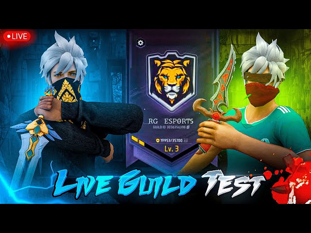 🔴 Free Fire Live Guild Test 1VS1, 1VS2 /FF Live | Guild Test Live 🔥