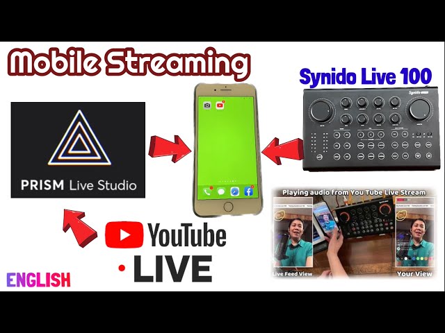 Synido Live 100 for You Tube Mobile streaming with Prism Live Studio