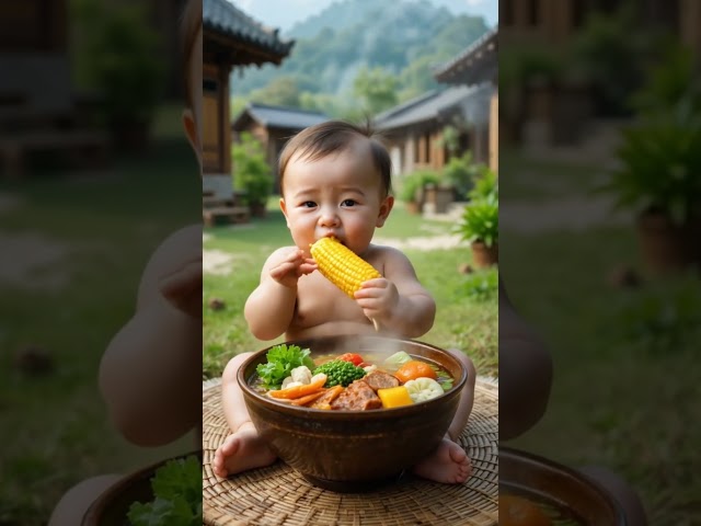 Baby Eating Food (3) #shorts #viral #trending #baby #ai #food #cute