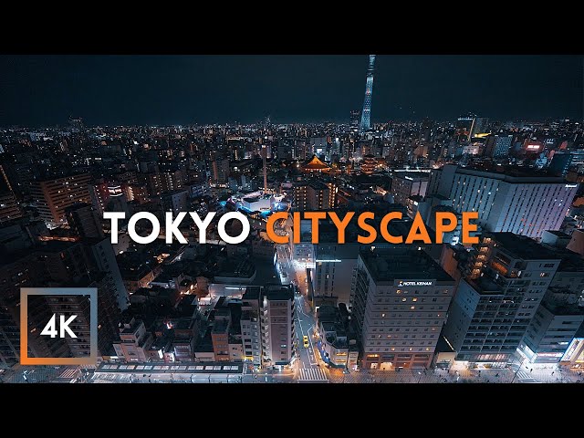 Open Window City Soundscape | Tokyo, Skytree View Night to Sunrise (12 Hours)