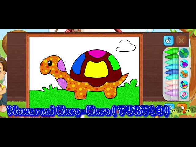 Video Lucu Animasi Anak-Anak Mewarnai Hewan Kura-Kura Lucu ( Turtle )