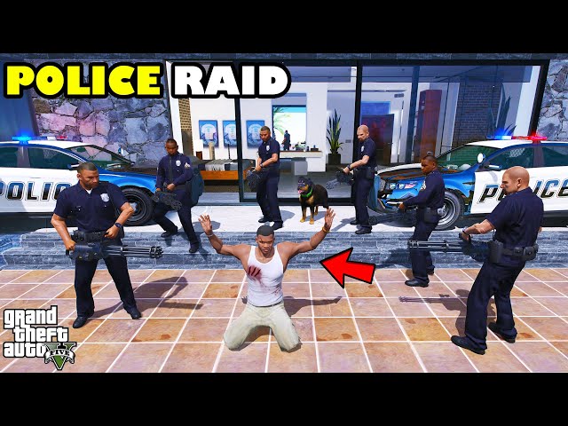 POLICE BIGGEST RAID ON FRANKLIN'S HOUSE IN GTA 5 | SHINCHAN and CHOP