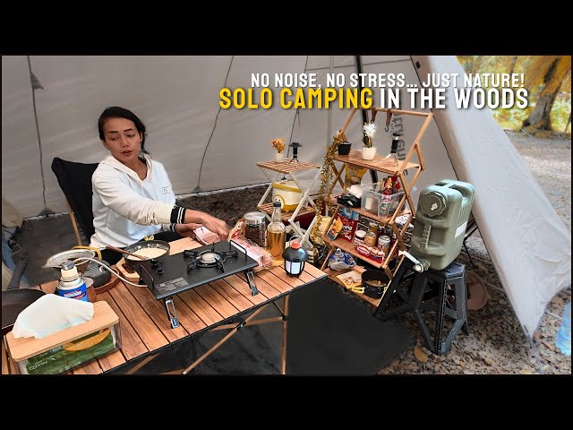 asian woman Solo Camping In The Woods: A Relaxing Asmr Adventure!