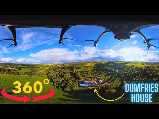 Stunning 360° DJI Mavic 3 Drone Tour Around Dumfries House & Queen Elizabeth II Walled Garden 🌿🏰