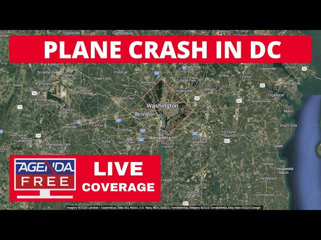 Plane Crash in DC after Collision with Helicopter - LIVE Breaking News Coverage (Potomac River)