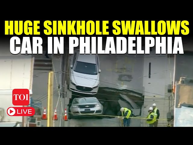 US NEWS LIVE | Car Plunges Into Sinkhole, Another Teeters On Edge In Port Richmond | Philadelphia