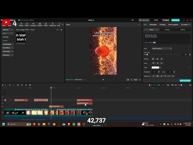 SpaceSheb edits a video on capcut because why not