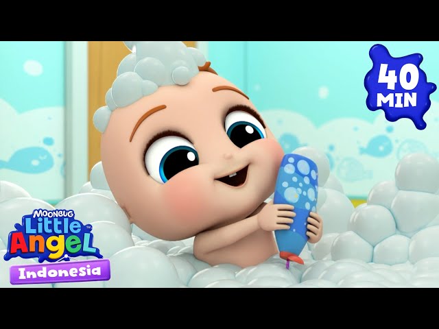 Bayi John Mandi Busa | Little Angel | Kartun dan Lagu Anak | Moonbug Kids Indonesia