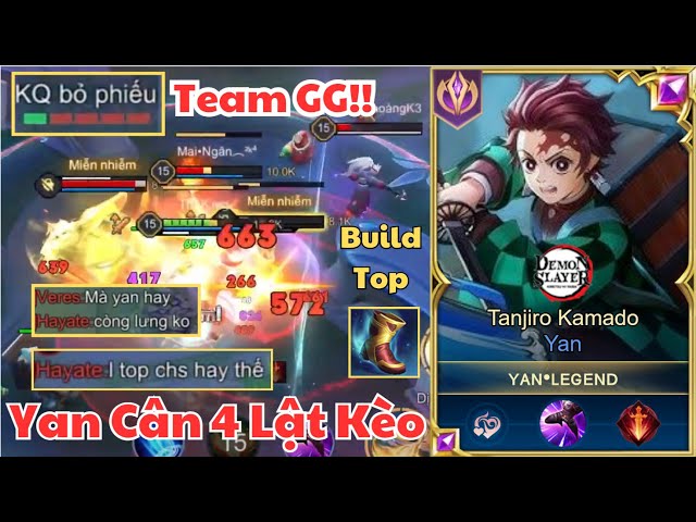 Yan Legend - Build Yan Đi Top Cân 4 Lật Kèo Khiến Cả Team Bạn Khen Hay - Liên Quân Mobile