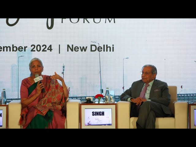 Smt Nirmala Sitharaman's conversation with Shri NK Singh at India Japan Forum 2024 in New Delhi