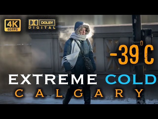 Walking Tour in Calgary’s Extreme Cold! 🥶 -39°C Wind Chill | Frozen City Survival